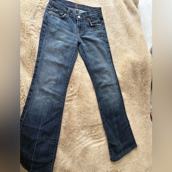 7 For All Mankind Denim - 7 For All Mankind Dark Blue Flare Jeans